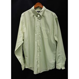 Brooks Brothers 346 Non-Iron 100% Cotton Green and White Stripe Button Down L